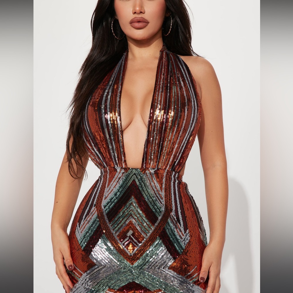 Fashion Nova Multicolor Sequin Dress - Picture 2 of 6